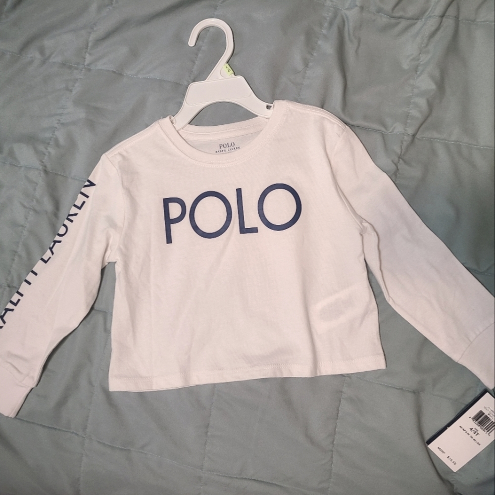 Toddler Polo white long sleeve tee